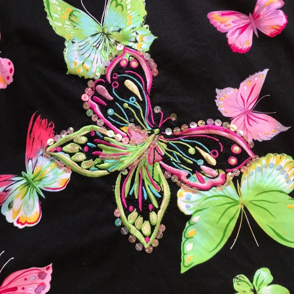 Credo black butterfly print skirt with sequins - Picture 2 of 6